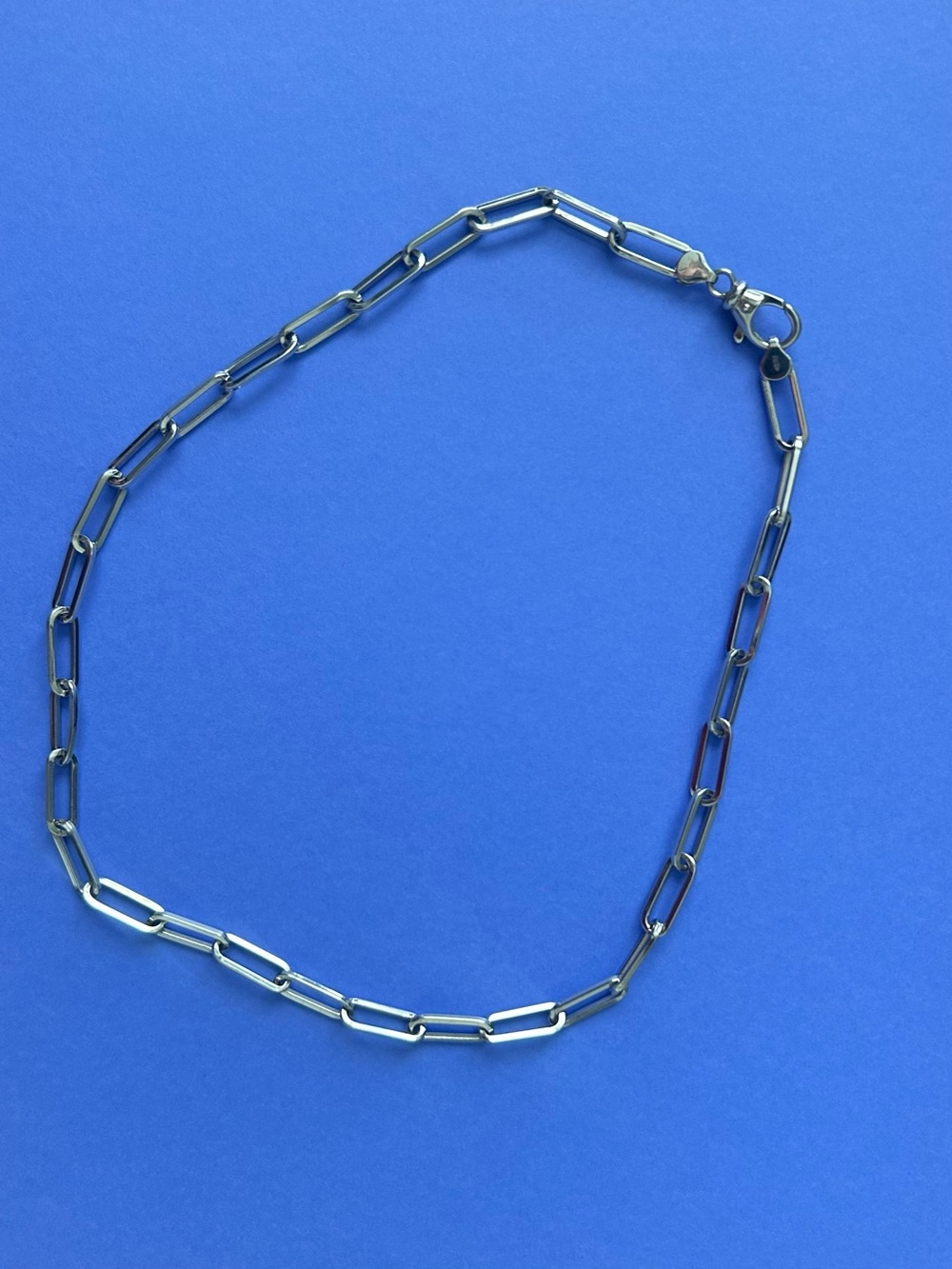 Sterling Silver Paperclip Long Link Necklace - 20 Inch Chain Vintage! - Picture 4 of 11